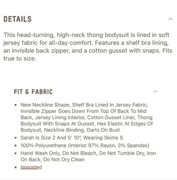 NWT SKIMS Faux Leather Crew Neck Bodysuit in Jasper Size XXS - Picture 6 of 7